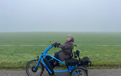 Fietsen over the mist covered Veluwe